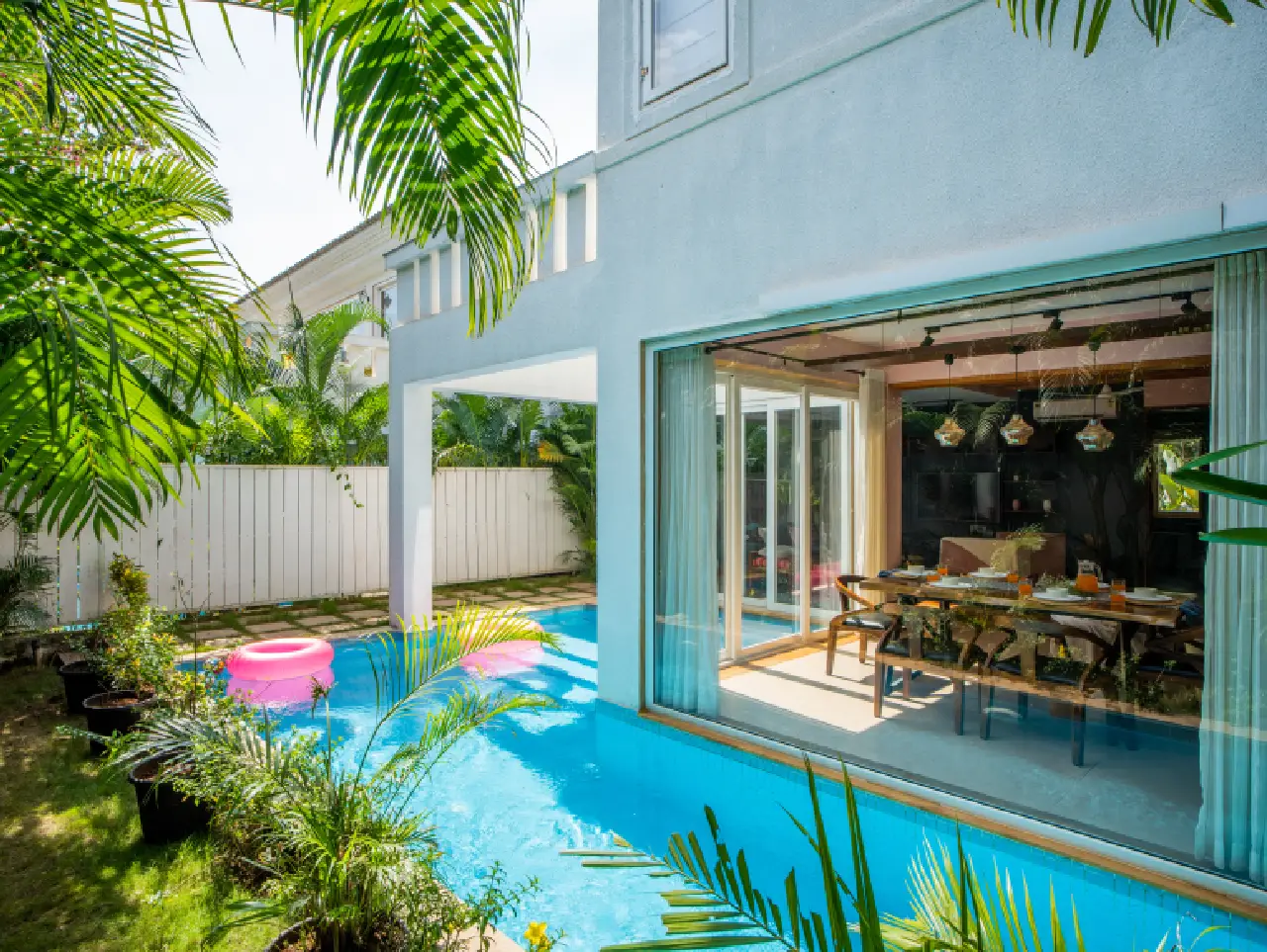 Villa Aarna | Tropical 3-BHK Villa Near Ozran Beach With Private Pool & Lounge Area