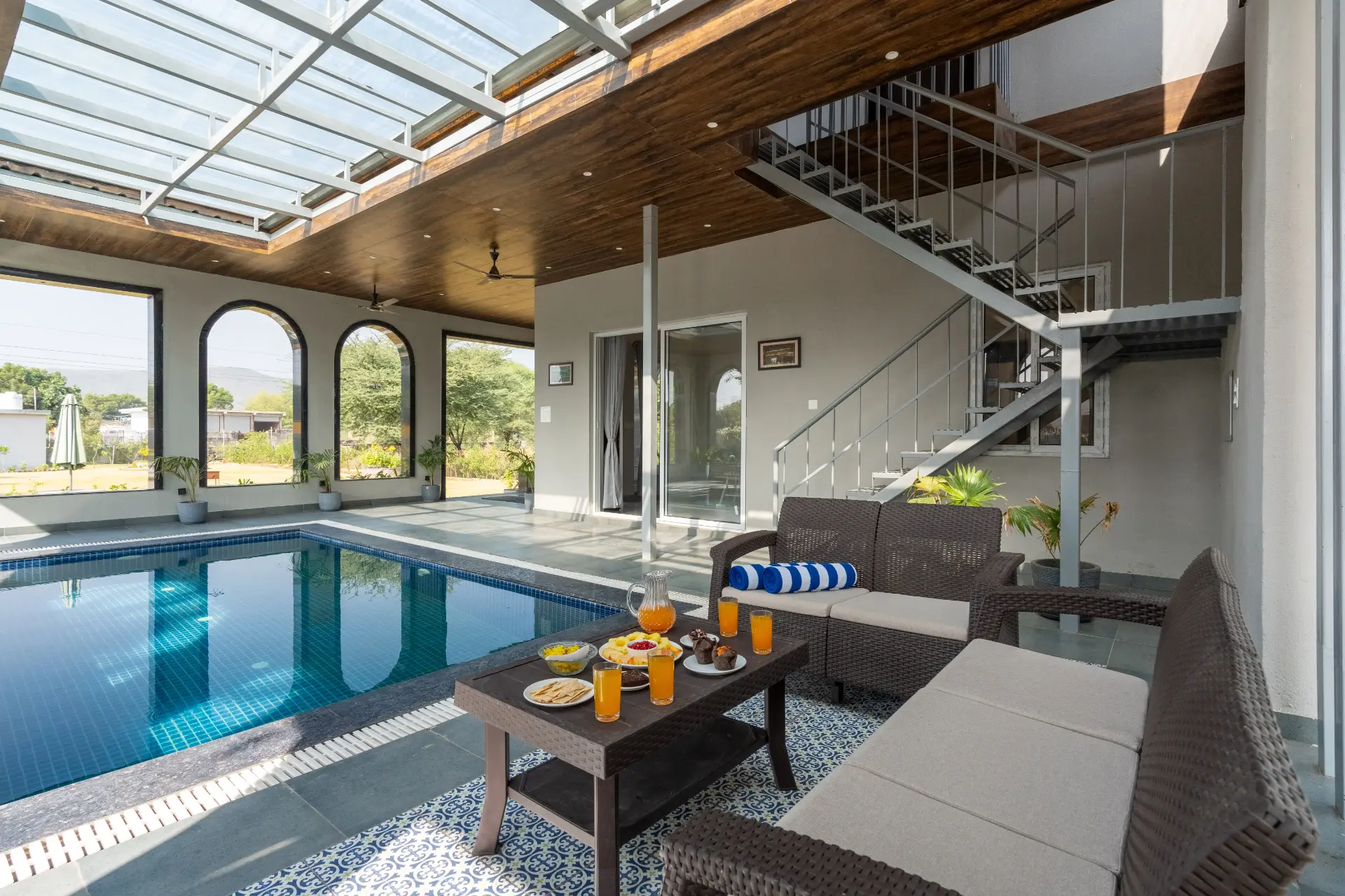 Jamun Villa, Jaipur - Poolside lounge area