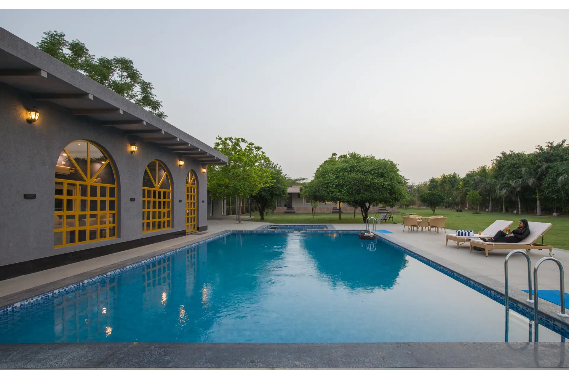 Enchantia | Pet-friendly 6-BHK Retreat With Private Pool, Garden & Party Hall