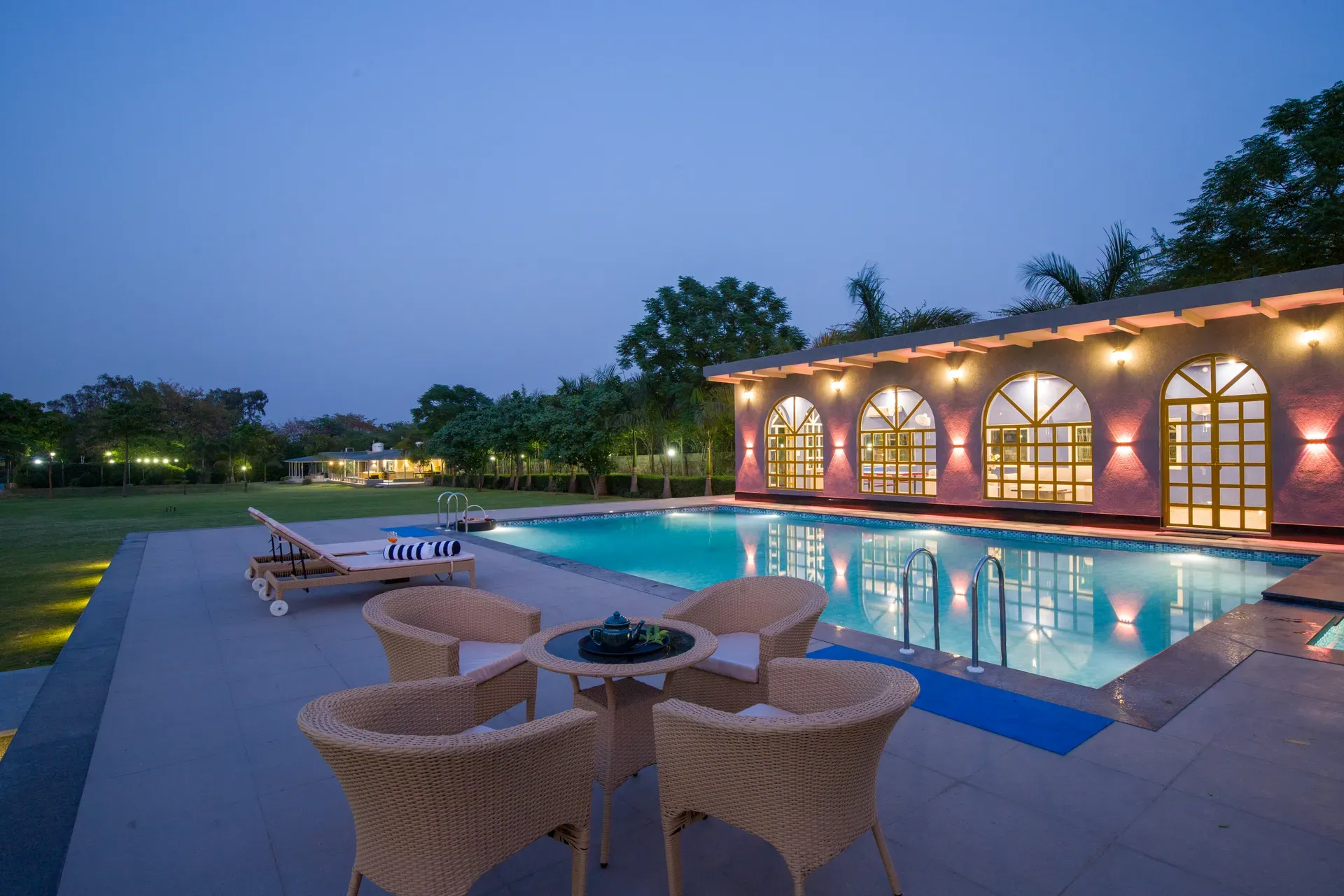 Enchantia | Pet-friendly 6-BHK Retreat With Private Pool, Garden & Party Hall