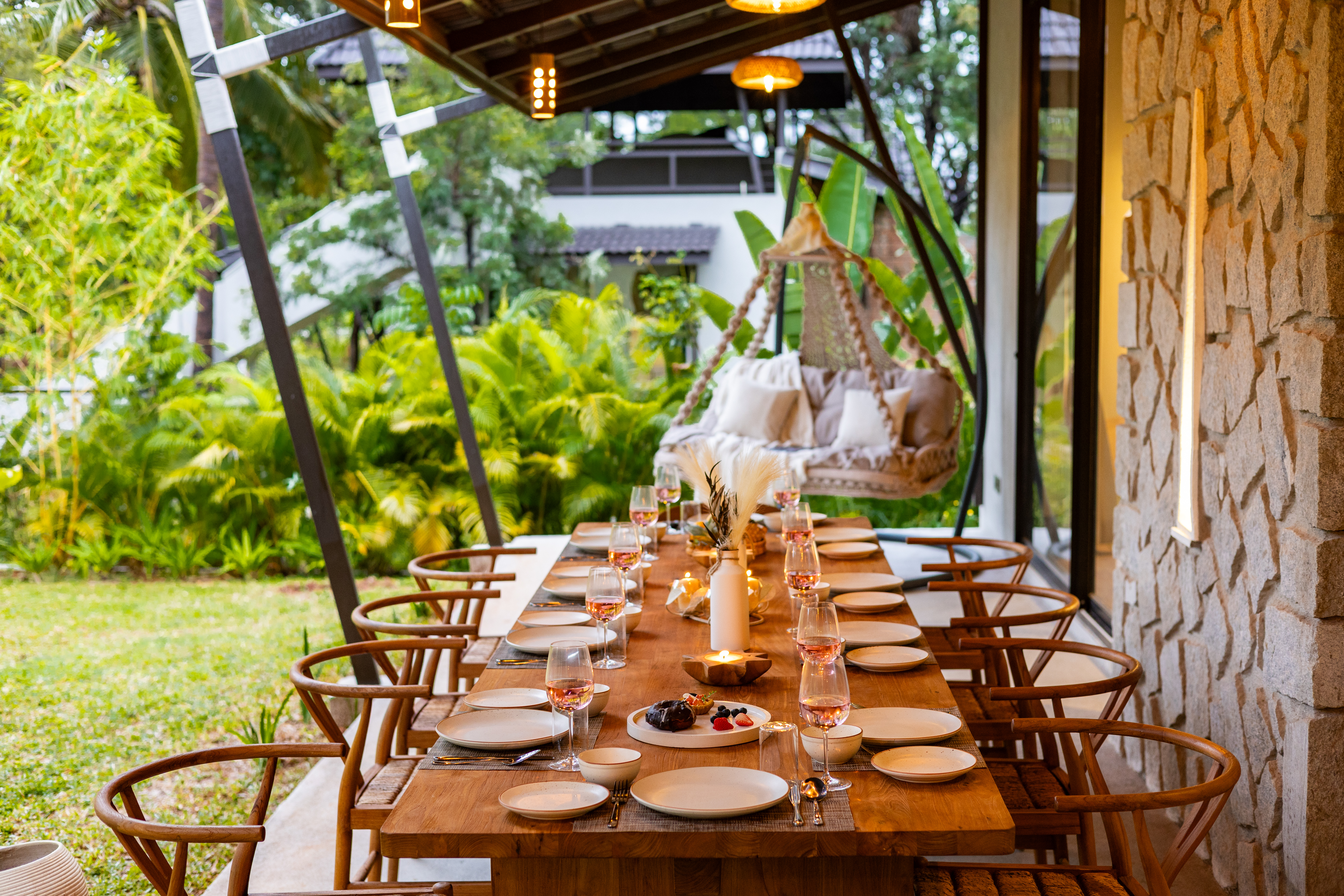 Pet-Friendly 3 BHK Farm Villa with Open-Air Movie Lounge, Fire Pit, Cabana & Landscaped Garden — photo 14