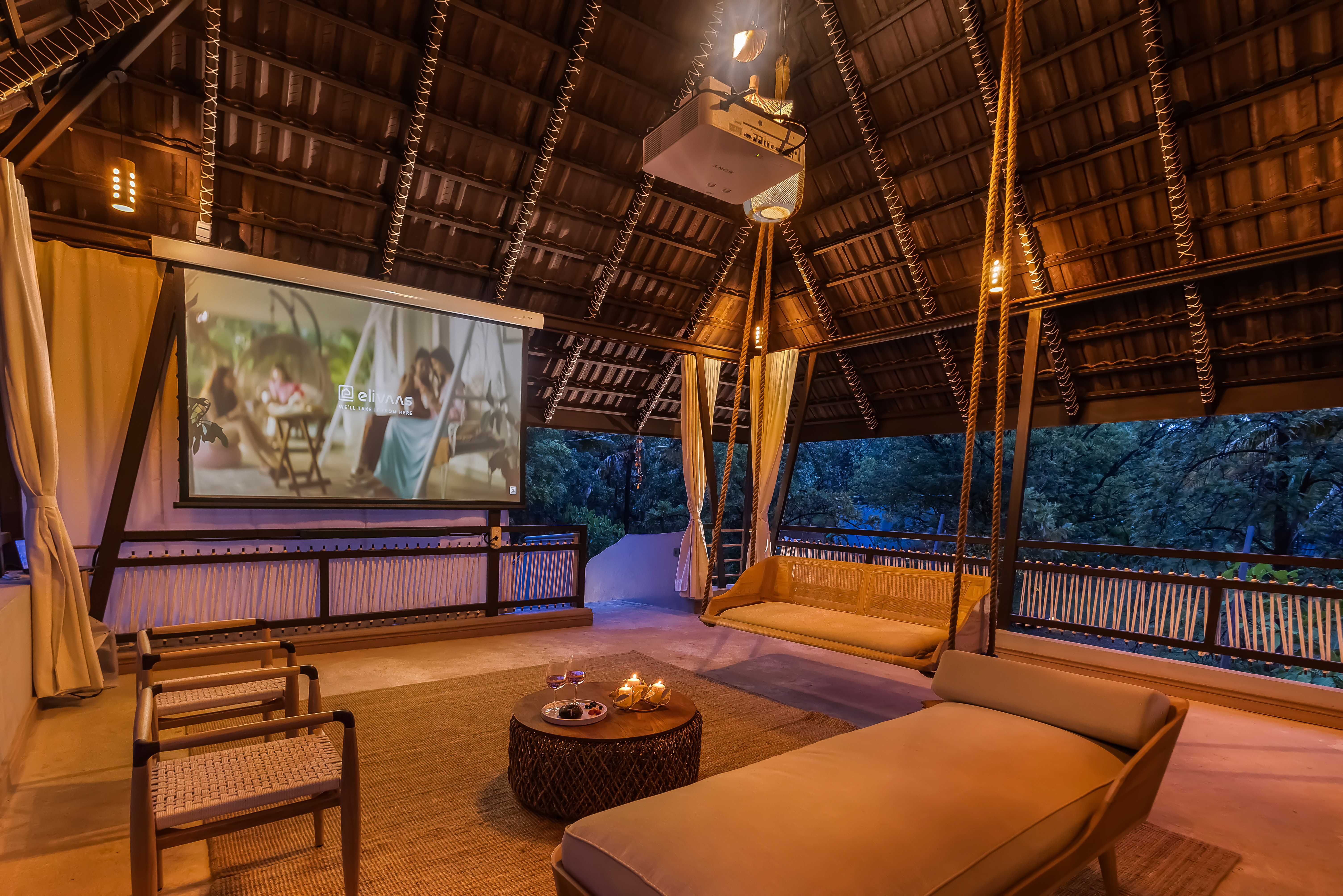 Pet-Friendly 3 BHK Farm Villa with Open-Air Movie Lounge, Fire Pit, Cabana & Landscaped Garden — photo 4