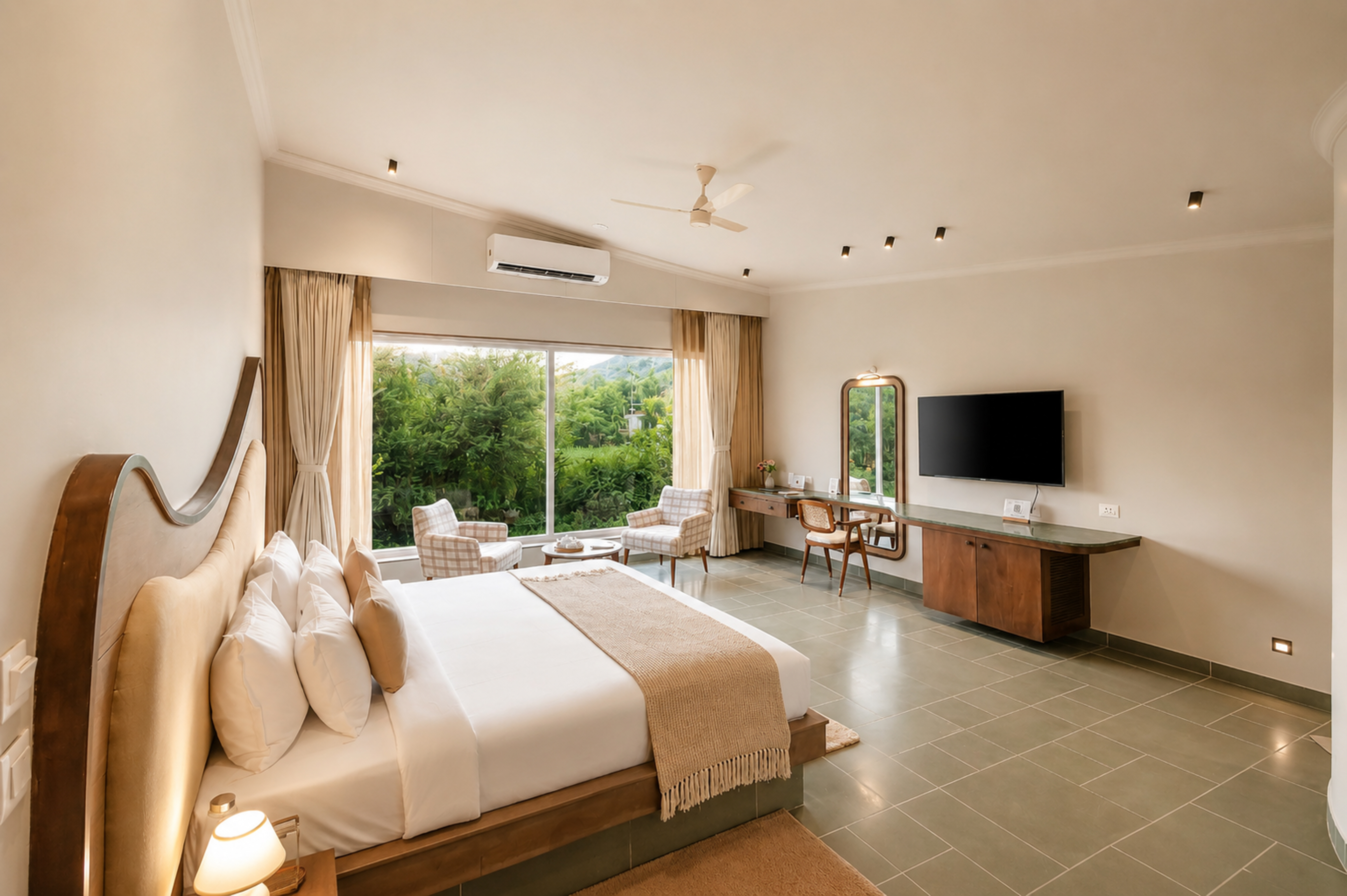 Pet-Friendly 1-Room Hotel Suite with Jacuzzi & Aravalli Hill Views — photo 12