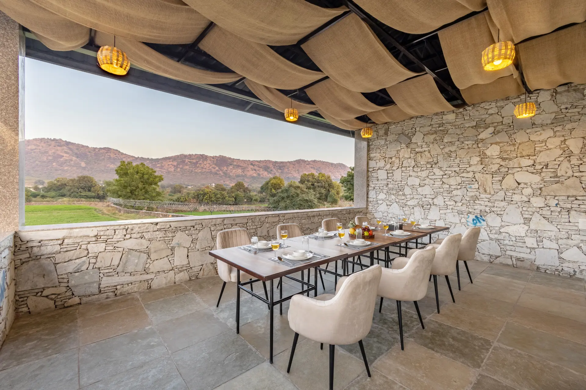 Cows & Cuddles Villa, Udaipur - Outdoor dining area