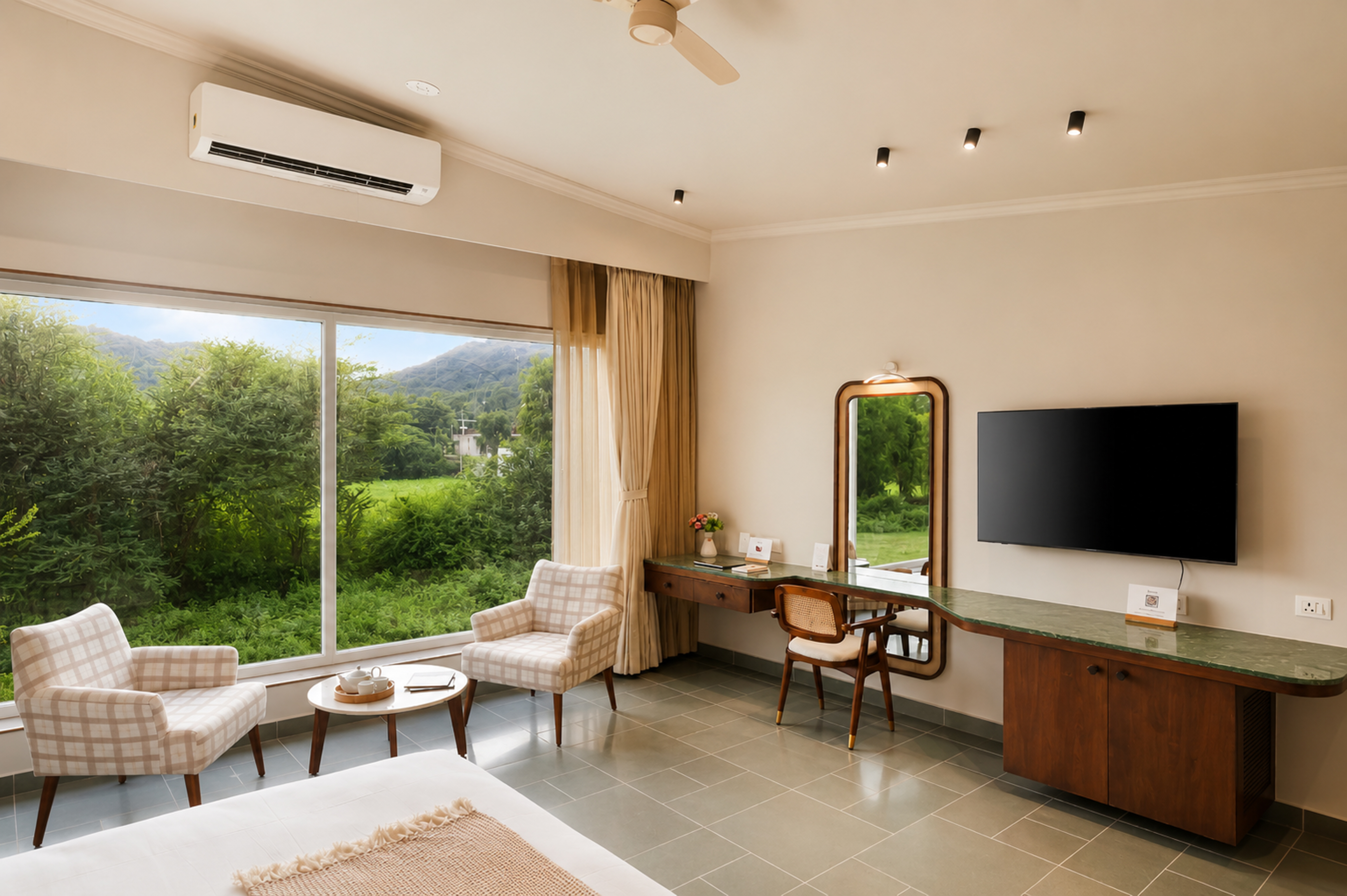 Pet-Friendly 1-Room Hotel Suite with Jacuzzi & Aravalli Hill Views — photo 13