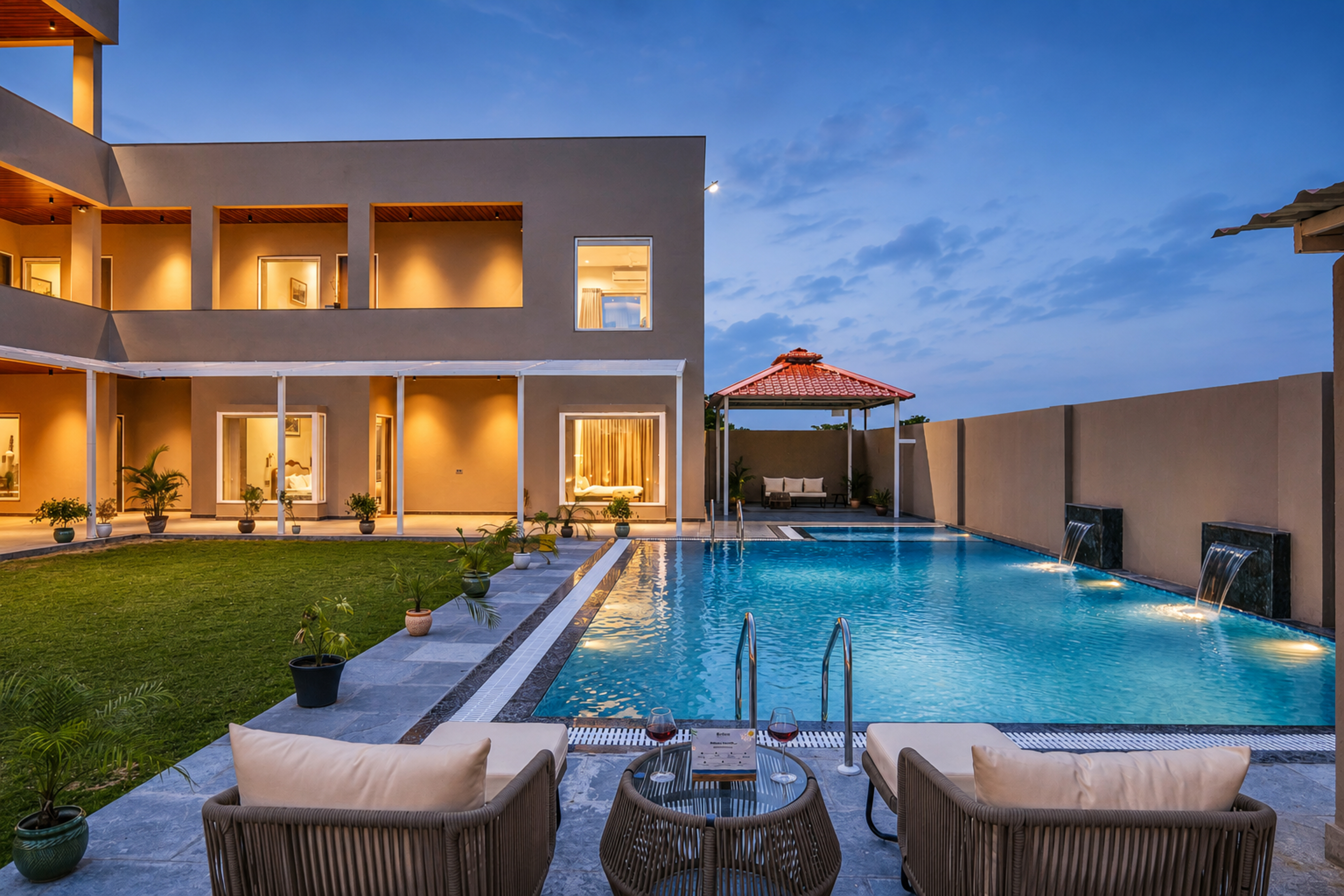 6-BHK Villa with Private Pool, Spacious Lawn, Terrace & Poolside Gazebo — photo 35