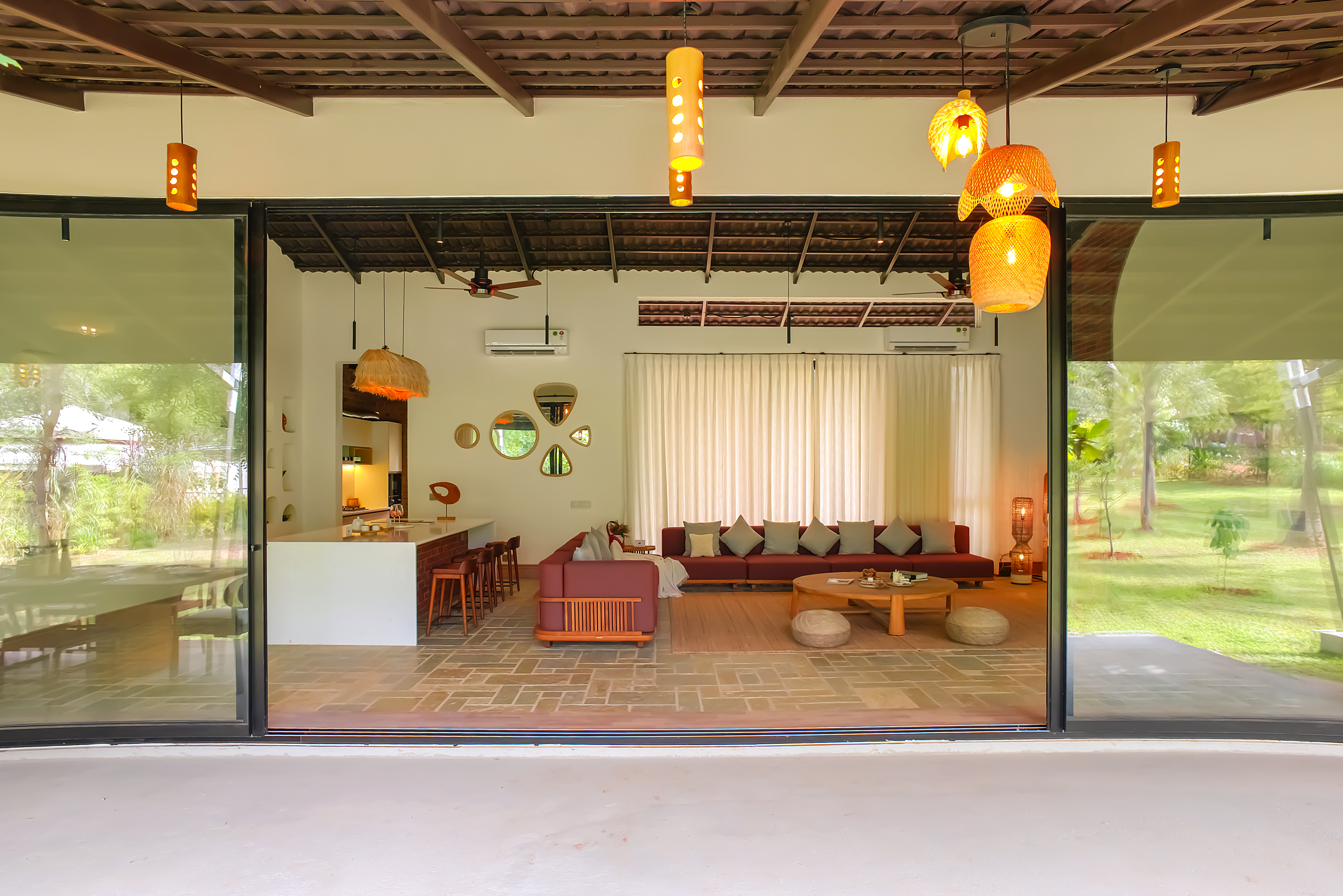 Pet-Friendly 3 BHK Farm Villa with Open-Air Movie Lounge, Fire Pit, Cabana & Landscaped Garden — photo 10