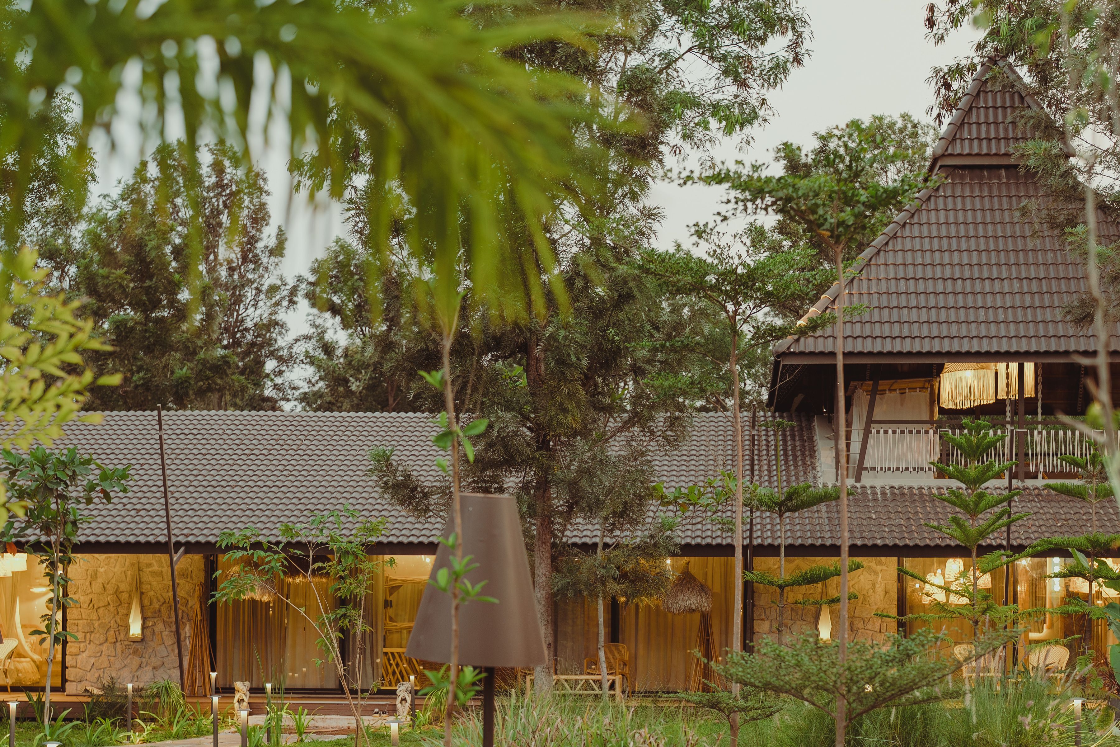 Ananta Bliss Bale | Fibre Tent on 1-Acre with Shared Pool, Sunken Firepit, Gazebo & a Lush Garden