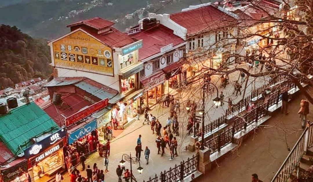 Kasauli Mall Road in Monsoon